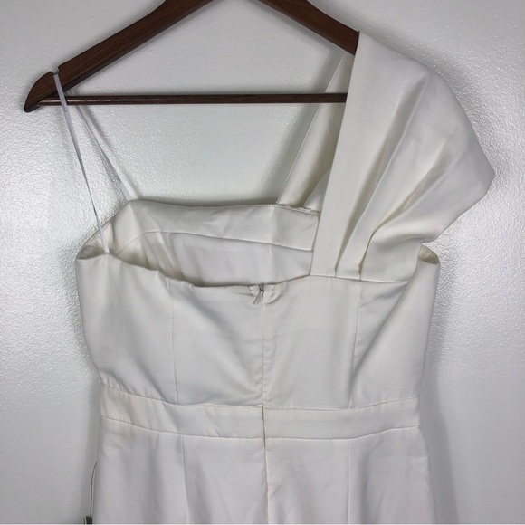 Lulus Eternal Vow Ivory One-Shoulder Sleeveless Bow-Front Jumpsuit Size Large - Picture 6 of 12